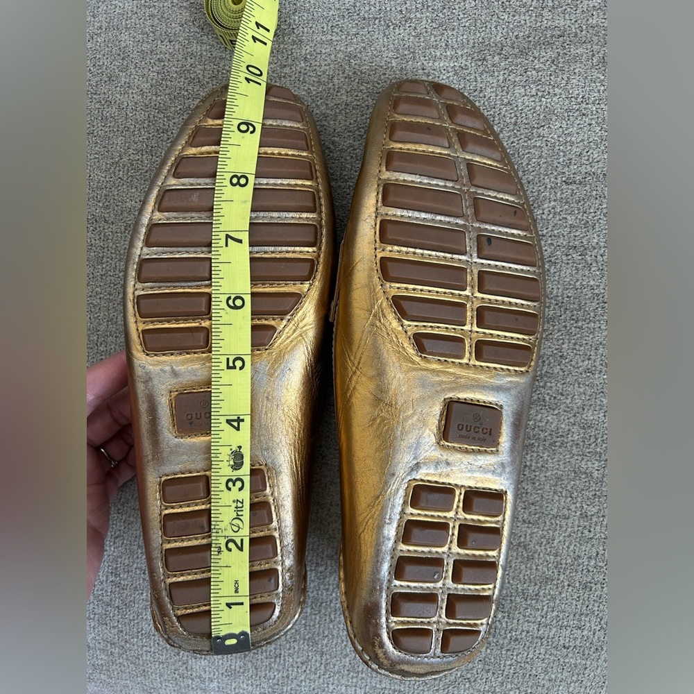 Gucci Bronze Metallic Bamboo Drivers 7 - Picture 9 of 10